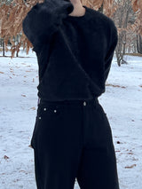 Angora round knitwear