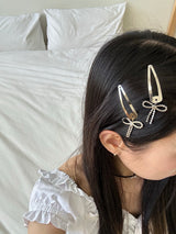 キラキラリボンヘアピン (2color)