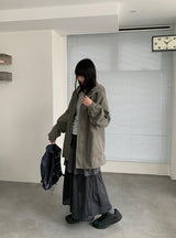 [unisex] オシャロウォッシングオーバーフードジャケット