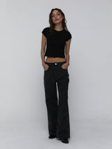 レースベビーTシャツ_Black