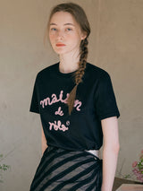 MAISON DE ROLA エンブロイダリーTシャツ ブラック