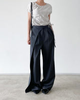 Carbon side buckle wrap slacks