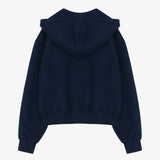 Short Hooded Zip Up Navy