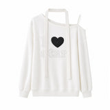 Arielle Heart Star Off-Shoulder Sweatshirt