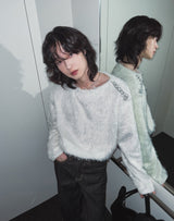 ローカルショルダーチェーンヘアリーニット