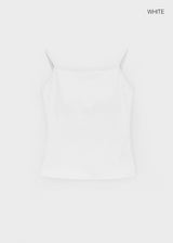 [B-BASIC] Basic Cotton Spandex Strap Square Neck Sleeveless (Built-in Cups) (2 SIZE)