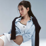 ボーイフレンド ルーズフィット シャツ Blue