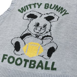 WITTY BUNNY FOOTBALL ニットベスト - MELANGE GRAY