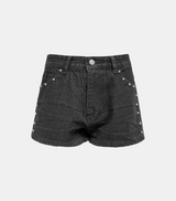 シルバースタッズショートデニムパンツ