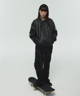 ITZ MINI LOGO VEGAN LEATHER JACKET