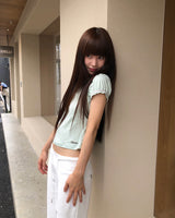 [ORIGINAL] Mori V-Neck Shirring Puff-Sleeve T-Shirt
