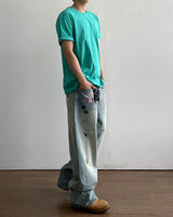 Sticker Print Denim Pants