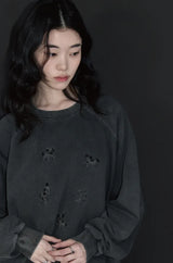 26FW★ハッピー パピー パッチ ピグメント ラグラン スウェットシャツ