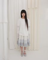 Blooming garden patchwork skirt / ivory