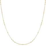gold mini beads station 14k gold plating + 925 silver necklace N066-02G