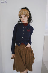 Real Button Embroidered Knit Cardigan