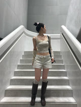 Sugar Dairy Frill Lace Sleeveless Top