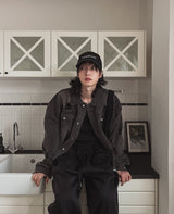 Kuden damage crop denim jacket