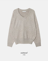 Basic Wool V-neck Loose Knit (5color)