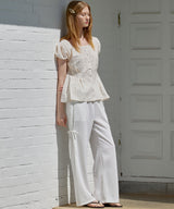 Embo Flower Easy Banding Wide Pants ( 2 colors )