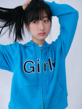 Girl zip-up hoodie - Aqua blue