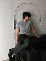 [A-T0163] ラインマッスル半袖Tシャツ (2色)