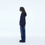 Sserpe Destroyed Cotton Knit Hoodie Zip Up Deep Purple