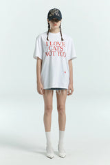 【即日発送】I LOVE CAT RED LETTERING T-SHIRTS