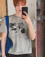 Riot Damage Punk Graphic Short Sleeve T-shirt