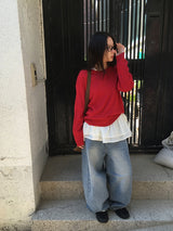 Muden Basic Color Round Neck Knit