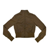 Brown slim zip up