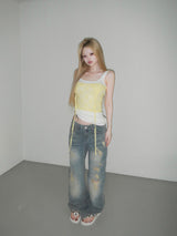 daisy lace sleeveless(2 color) 