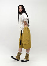 (UNISEX)Belt-Free Bermuda Pants