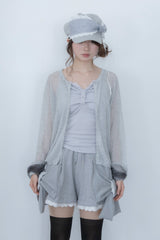 ribbon sleeve cardigan(gray)