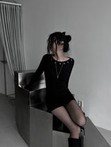 nine eyelet slim one-piece (2color)