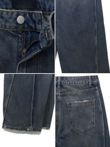 Beldin Pintuck Wide Denim Pants S M L (2 Colors)