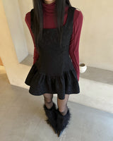 Snow Blossom Shirring Sleeveless Dress