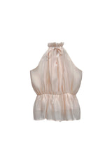 PEARL HALTERNECK TOP / IVORY