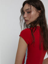 レースベビーTシャツ_Red