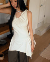 Beta Shirred Halter Sleeveless Dress