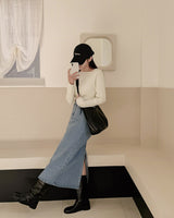 Randell denim long skirt