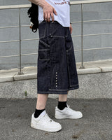 Beto Studded Bermuda Denim Pants