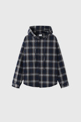 Bear Wrinkle Check Hood Shirt