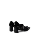 Colorful Bridge | Black Knight Functional Square Toe Mary Jane Shoes, One Strap Women's High Heels