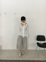 Chloe Button Roll Up 3/4 sleeve 2-Way Vneck (5c)
