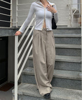 Stripe strap slacks