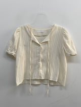 Lace Strap Short Sleeve Blouse