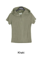 Erica Hood Button Short Sleeve