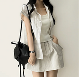 Lipo Pintuck Belt Set Banding Miniskirt
