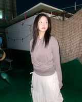 (3color) Cowl Two-Way Neck Stripe Hoodie